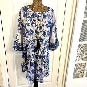 Sapphire Bohemian Cotton Tunic ,Sz, XXS
